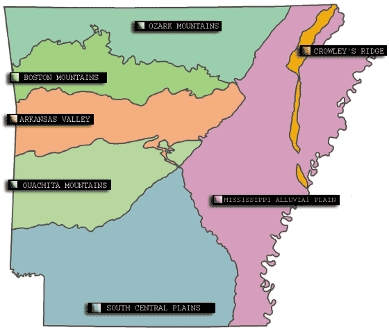 Ecoregions Map of Arkansas